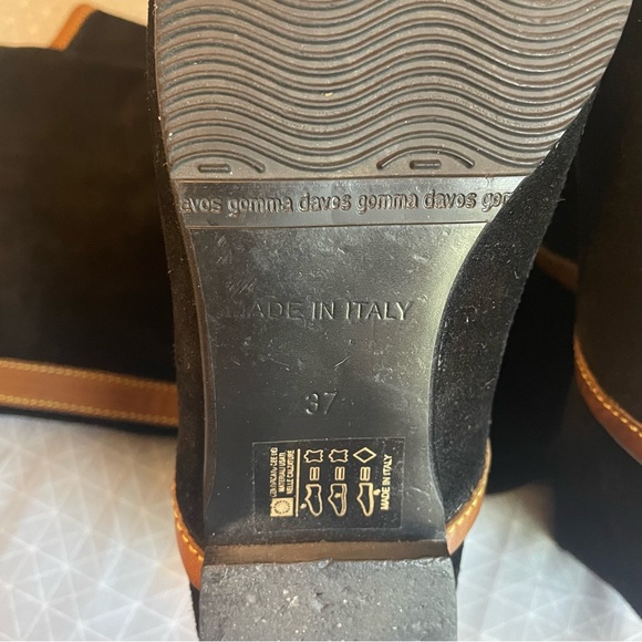 Davos Gomma Ganzo Italy Suede & Leather Flat Knee-High Boots 37 - Picture 7 of 8